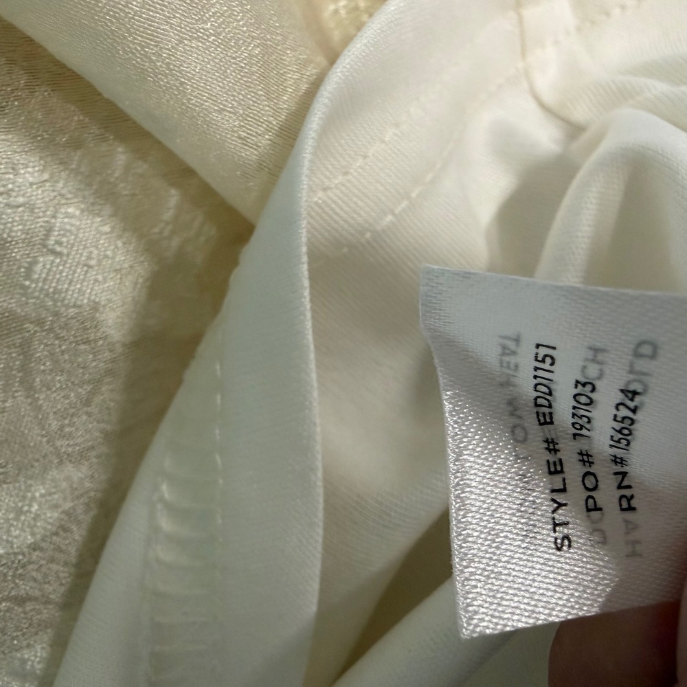 Lulus Dress Women M‎ Basque Cream Floral Jacquard Ruffle Square Neck Midi A-Line - Picture 4 of 11